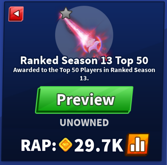Ranked Season 13 Top 50 Sword blade ball